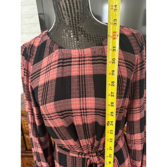 Cloth & Stone By Anthropologie Black Pink Daia Plaid Mini Dress Womens Size S - Picture 5 of 8